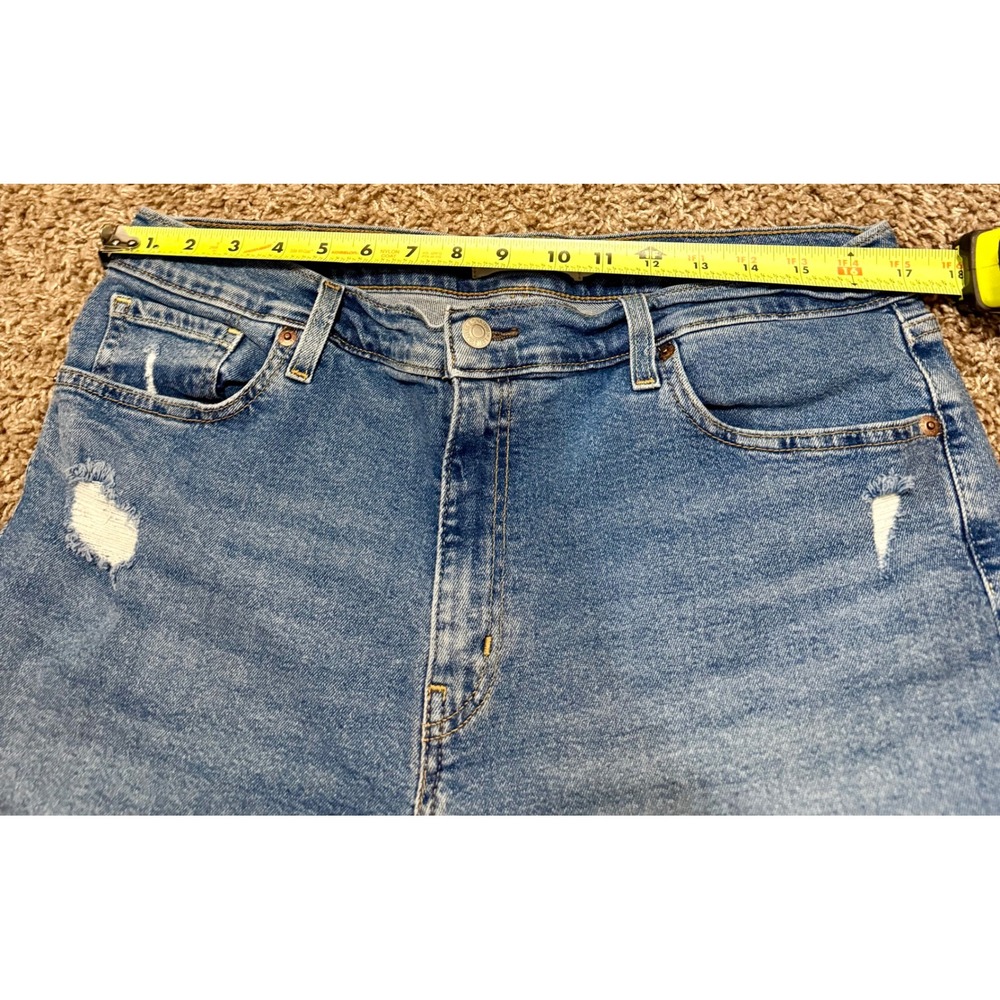 Levi Strauss Signature Shorts 14 Excellent Blue Distressed Denim Cutoff W32 - Picture 10 of 10